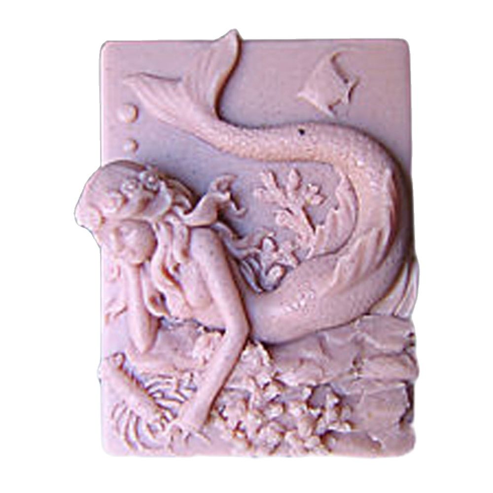Bath Bomb Mold - แม่พิมพ์ซิลิโคนรูปนางเงือก 2 มิติ แม่พิมพ์เทพธิดาแห่งมหาสมุทร เครื่องมือสำหรับดินโพลิเมอร์ สำหรับทำบาธบอมบ์และงานฝีมือ